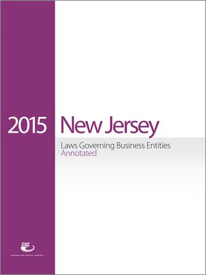 cover image of CSC&reg; New Jersey Laws Governing Business Entities Annotated